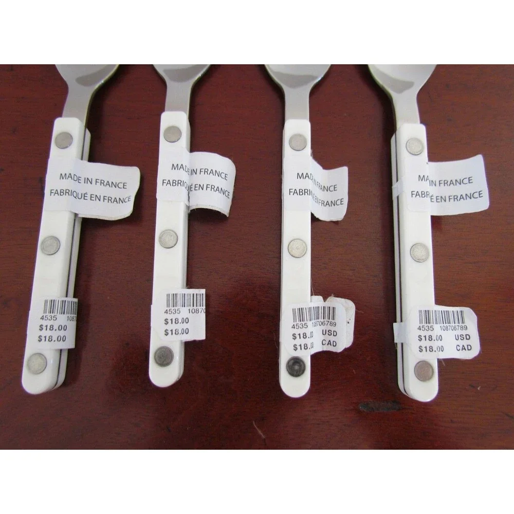 NEW Sabre France Bistrot Solid Teaspon Set of 4 White Handle Anthropologie